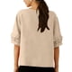 thumbnail image 5 of Camisetas de Manga Larga de Verano para las Mujeres Color Sólido Cuello Redondo Regular, Camisetas de Manga Corta de Verano para las Mujeres, 5 of 7
