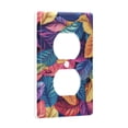 thumbnail image 2 of Yayeee Duplex Wall Plate 1-Gang 4.5"x2.7" Home Receptacle Light Switch Decorative Outlet Cover, Colorful Art Leaves Pattern, 2 of 7