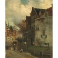 thumbnail image 2 of Ferdinand Carl Sierich 12x14 Black Ornate Wood Framed Double Matted Museum Art Print Titled: Cityscape (1860 - 1905), 2 of 5