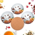 thumbnail image 6 of Halloween Creepy Forest with Pumpkin Drinks Coasters, Non-Scratch Cork Base Round Cups Mats for for Wooden Coffee Table, Cool Housewarming Gift for Home Decor, 6 of 7