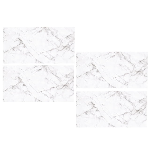 CTIRCHIU Tile Sticker 4Set Light Grey Marble Pattern Waterproof for Bedroom and Bathroom Walls