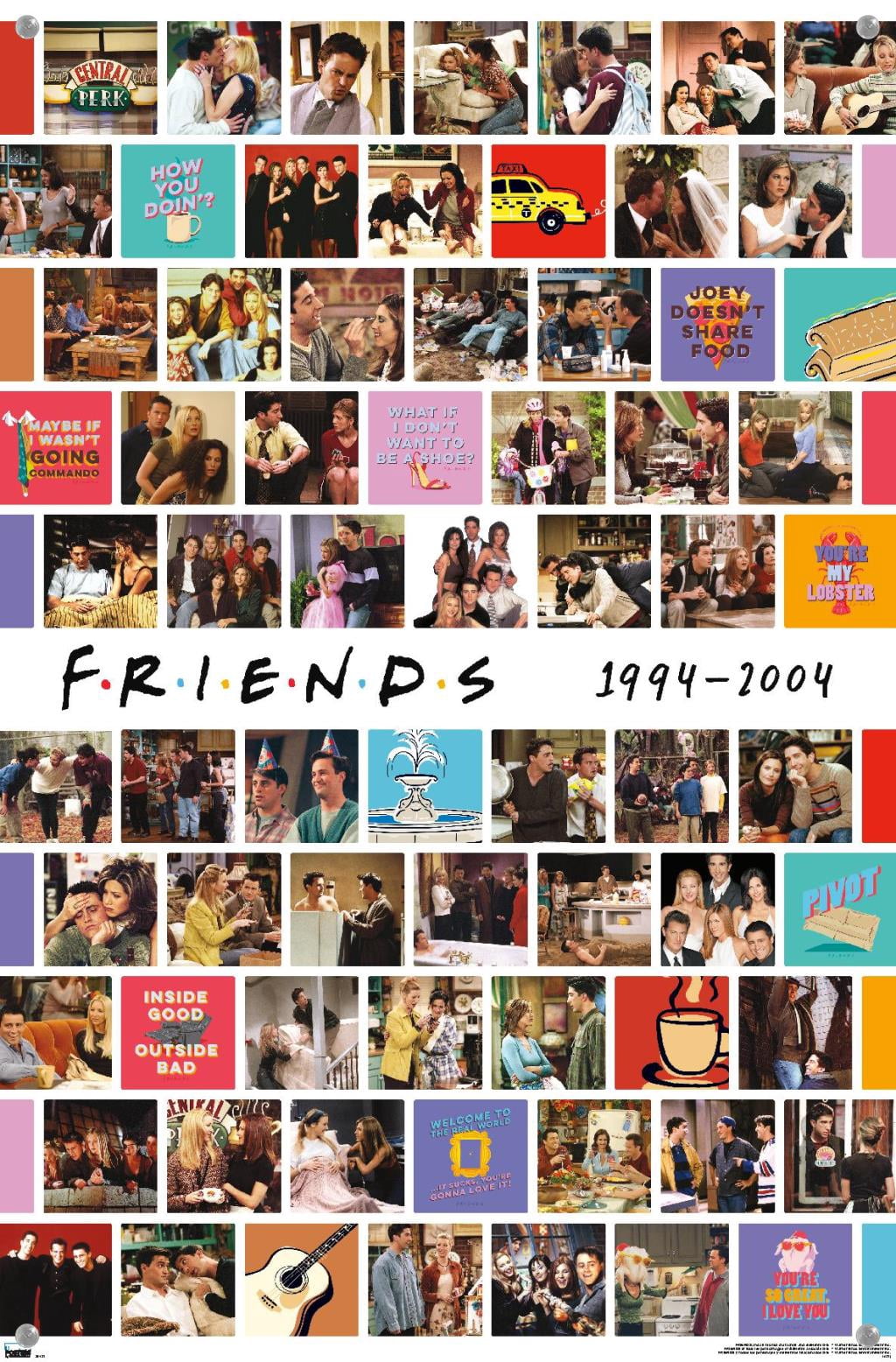 Friends - Collage Wall Poster with Pushpins, 14.725" x 22.375"