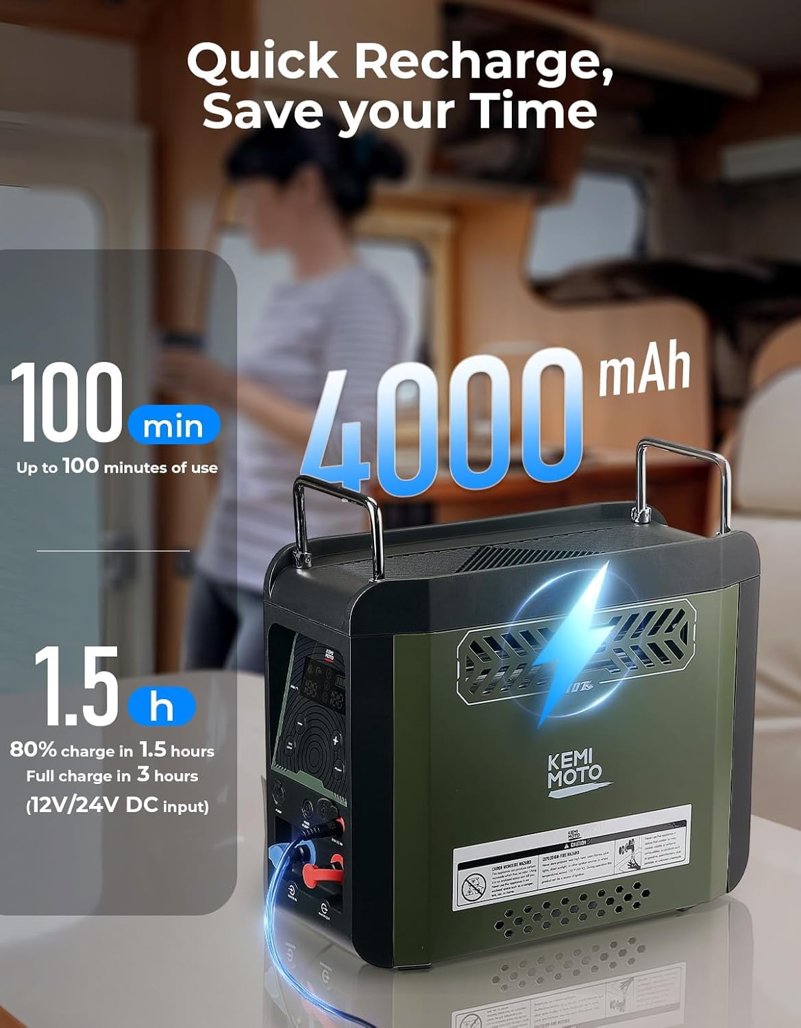 Portable Water Heater Constant Temperature Propane Water Heater Instant Hot 4000mAh Battery for Outdoor Camping Hunting Cleaning