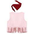 thumbnail image 4 of iiniim Girls Sleeveless Tassels Western Cowgirls Vest with Bandanna 2-Piece Cowboy Outfits Pink 0-3M, 4 of 7