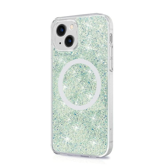 SaharaCase Sparkle Case with MagSafe for Apple iPhone 13 Clear Teal Green (CP00138)