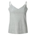 thumbnail image 5 of Womens Sequin Sleeveless Sparkly Tank Tops V Neck Strappy Shimmer Cami Top Sparkle Shirt,Silver XL, 5 of 6