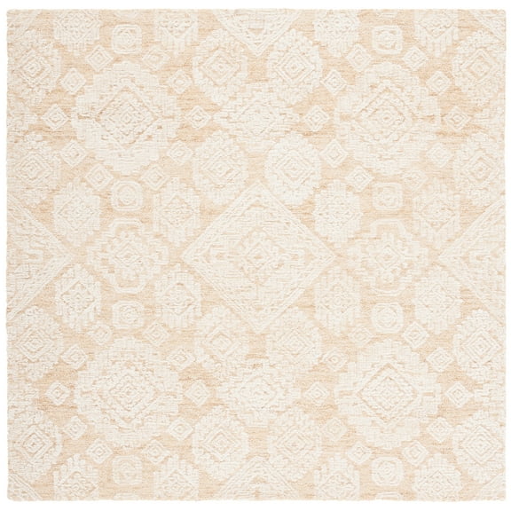 SAFAVIEH Metro Riley Medallion Area Rug, Gold/Ivory, 6' x 6' Square