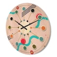 thumbnail image 3 of Designart 'Geometrical Abstract Retro Pattern III' Mid-Century Modern Wood Wall Clock, 3 of 5