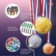 thumbnail image 4 of Exhibidor de medallas deportivas, soporte metálico con ganchos, estante de hierro para medallas, colgador de medallas de carreras para pared, soporte para medallas y premios., 4 of 9