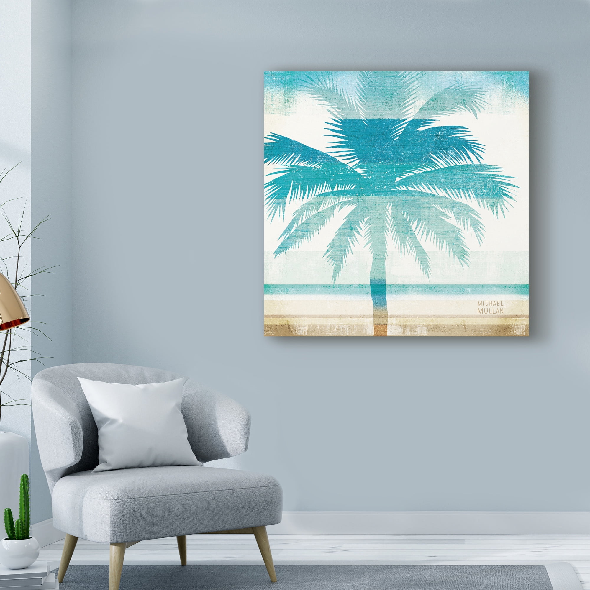 Trademark Fine Art 'Beachscape Palms II' Canvas Art by Michael Mullan