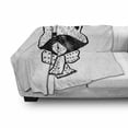 thumbnail image 3 of Hug Soft Flannel Fleece Throw Blanket, Outline Style Hand Drawn Raccoon with a Scarf and Hug Me Lettering, Cozy Plush for Indoor and Outdoor Use, 70" x 90", Charcoal Grey and White, by Ambesonne, 3 of 6