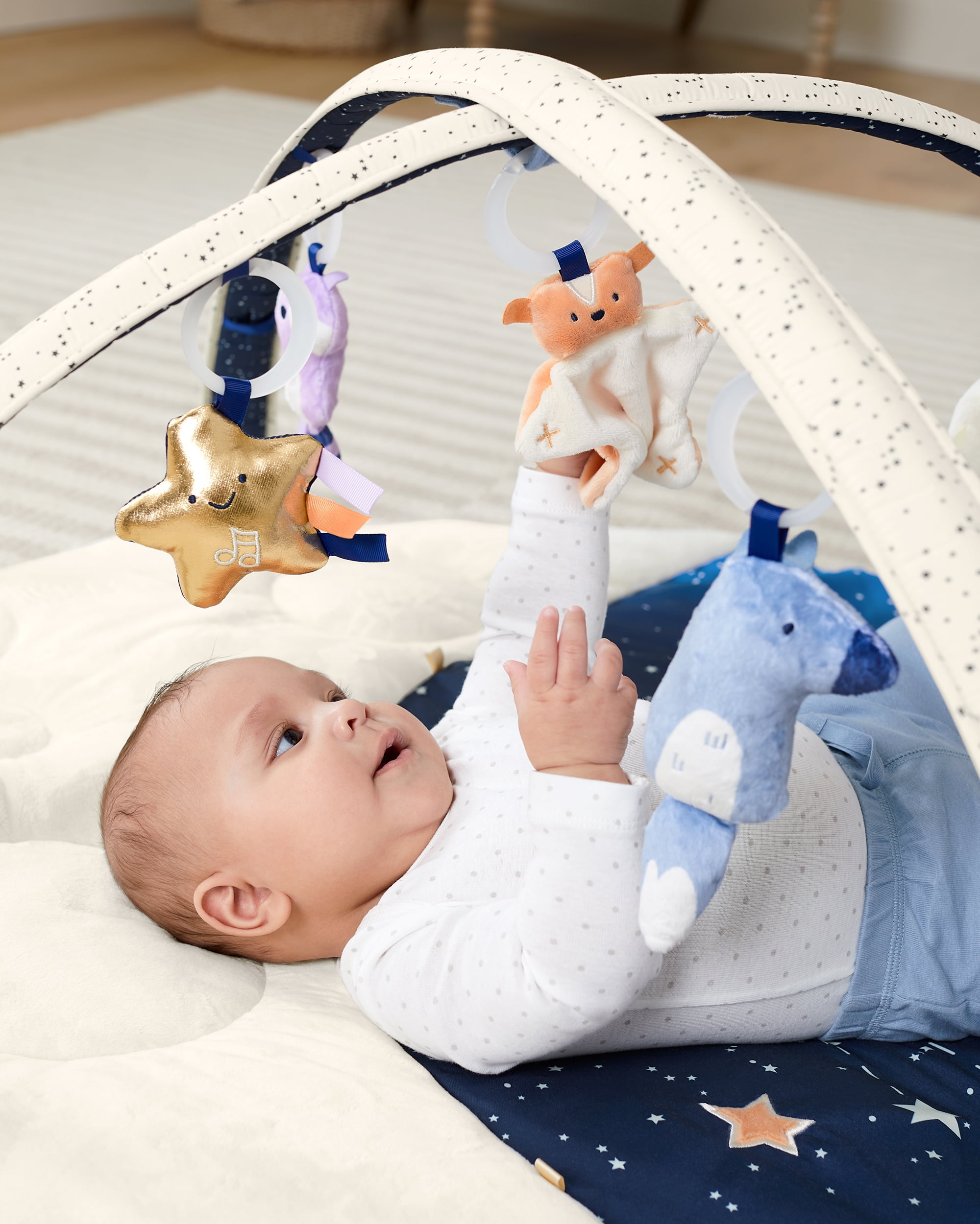 Skip Hop Baby Celestial Dreams Tummy Time Mat, 3-in-1 Activity Play Gym, Age 0+