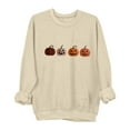 thumbnail image 2 of Womens Sweatshirts Halloween Printed Round Neck Long Sleeved Sweatshirts,Tops for Women Beige, 2 of 4