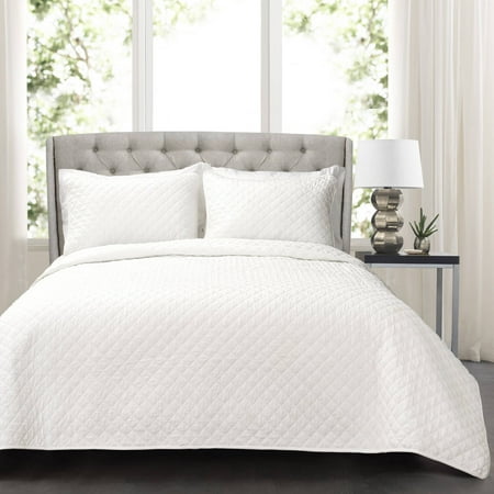 Cotton Egyptian Cotton Quilt - Ava Diamond Oversized Cotton Quilt 3pc Set