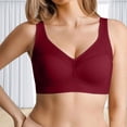 thumbnail image 3 of WHEANG Push Up Bra Wireless Seamless Bras for Women Thin Camisole Bra Breathable Push Up Bra Side Support for Prevent Sagging, Everyday Comfort Underwear Size 5XL Red, 3 of 4