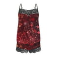thumbnail image 5 of Censtreet Women's Christmas Sexy Lace Pajamas Set,Splicing Shorts Casual Pajamas Set,Sleeveless Snug-Fit Sleepwear Sets, 5 of 5
