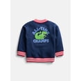 thumbnail image 2 of Wonder Nation Toddler Boys Embroidered Patch Graphic V Neck Sweatshirt, Sizes 12M-5T, 2 of 3