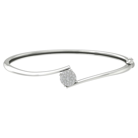 ARAIYA 14K White Gold Lab Grown Diamond Bangle Bracelet (1/3 cttw, VS Clarity, D-E Color) 7"