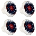 thumbnail image 2 of 4 Pcs Round White Knobs for Kitchen Cabinet Cupboard Dresser Bookcase Christmas Snowflakes Drawer Pulls Handles Home Decor, 2 of 8