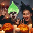 thumbnail image 3 of EeaseMX Peluca de genio con forma de llama, tocado para cosplay, trol, festival, carnaval, mascarada, festival, Halloween y bar (verde), 3 of 7