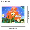 thumbnail image 3 of Rectangular Tablecloth 60x84 Inch – Waterproof Polyester Printed Table Cover, Wrinkle Resistant, Washable for Kitchen & Dining, Floral Flowers Print, 3 of 6