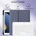 thumbnail image 3 of KVTVOU Keyboard Case for iPad 9th Generation 2021 /iPad 8th Generation 2020 / iPad 7th Gen 2019 with Pencil Holder Stand Folio Detachable Wireless Keyboard Cover, Purple, 3 of 8
