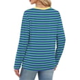 thumbnail image 6 of Women's Striped Long Sleeve Shirts 2026 Spring Fall Tops Fashion Color Block Top Clothing Loose Crewneck Tee Blouses, 6 of 6