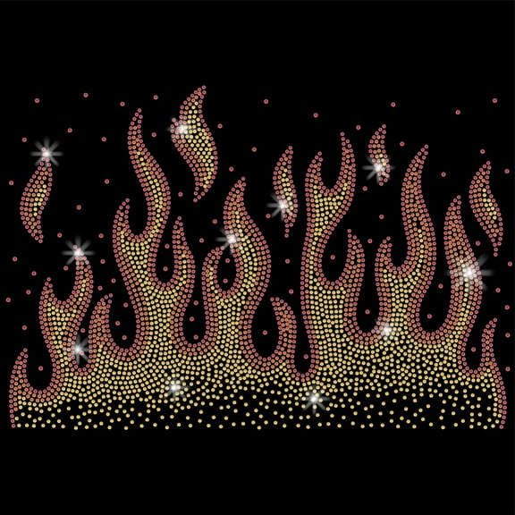 1 Sheet Glass Hotfix Rhinestone Iron on Appliques Costume Accessories for Clothes Bags Pants Flame 297x210mm