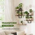 thumbnail image 4 of Bamworld Floating Shelves for Wall Planters for Indoor Plants Hanging Shelves Plant Holder Wall Decor Plant Stand Indoor for Plant Hangers Indoor for Living Room Bedroom Bathroom 2-Pack Brown, 4 of 8