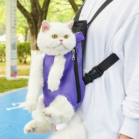 Clearance Kbndieu Dog Sling Carriers for Small Dogs  Front Facing Hands Free Pet Cat Carriers  Breathable Portable Crossbody Pet Sling Shoulder Travel Bag for Cats Puppy (Purple  M)
