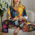 thumbnail image 6 of Haiem Colorful Daisy Sunflower Cow Pattern Women’s Long-sleeve Sleepwear,Sleepwear Set,2-piece Loungewear Set,Soft PJs Comfy Nightwear with Pockets-XX-Large, 6 of 7