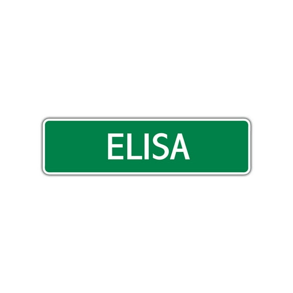Elisa Girls Children Name Letter Printed Plaque Decoration Indoor Outdoor Unique Label Wall Novelty Aluminum Metal Sign 4"x13.5"