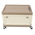 thumbnail image 1 of Chariot Utilitaire Pliable, Caisse Roulante Portable avec Couvercle et Poignée et Roues, Boîte de Rangement Utilitaire Roulante en Plastique Robuste Empilable pour Voyage, Magasinage, Bureau, Entrepôt, 1 of 7