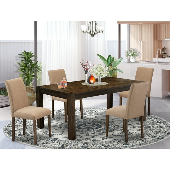 Elegant 5-Piece Dining Set - Table & 4 Chairs - Distressed Jacobean Finish