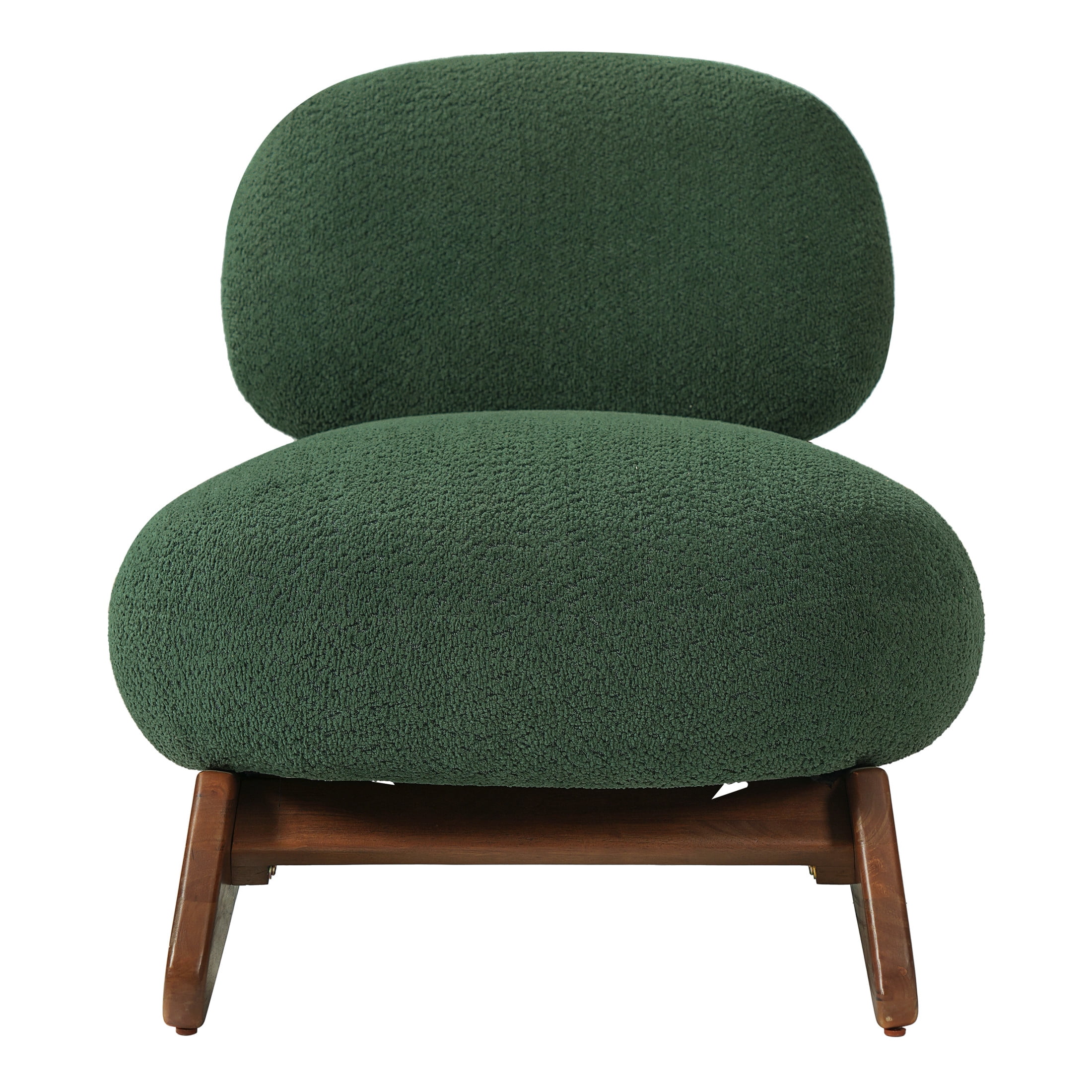 Christopher Knight Home Modern Boucle Upholstered Accent Side Chair with Solid Wood Frame, Olive Green