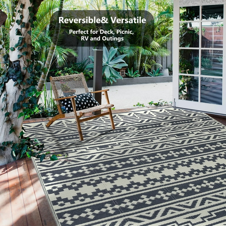 Outdoor Rug Carpet For Patio Rv Camping, Waterproof Reversible Portable  Plastic Straw Rug, Uv Resistant, Outside Indoor Outdoor Area Rug Mat For  Patio Outdoor Decor Boho Balcony Picnic Rug - Temu