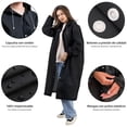 thumbnail image 3 of 2 piezas Capa Impermeable Para Lluvia Portatil Gabardina Para Adulto Poncho de Lluvia Reutilizable de EVA Duradero con Capucha Chaquetas Lluvia para Viajes y Exteriores Hombre Mujer, 3 of 6