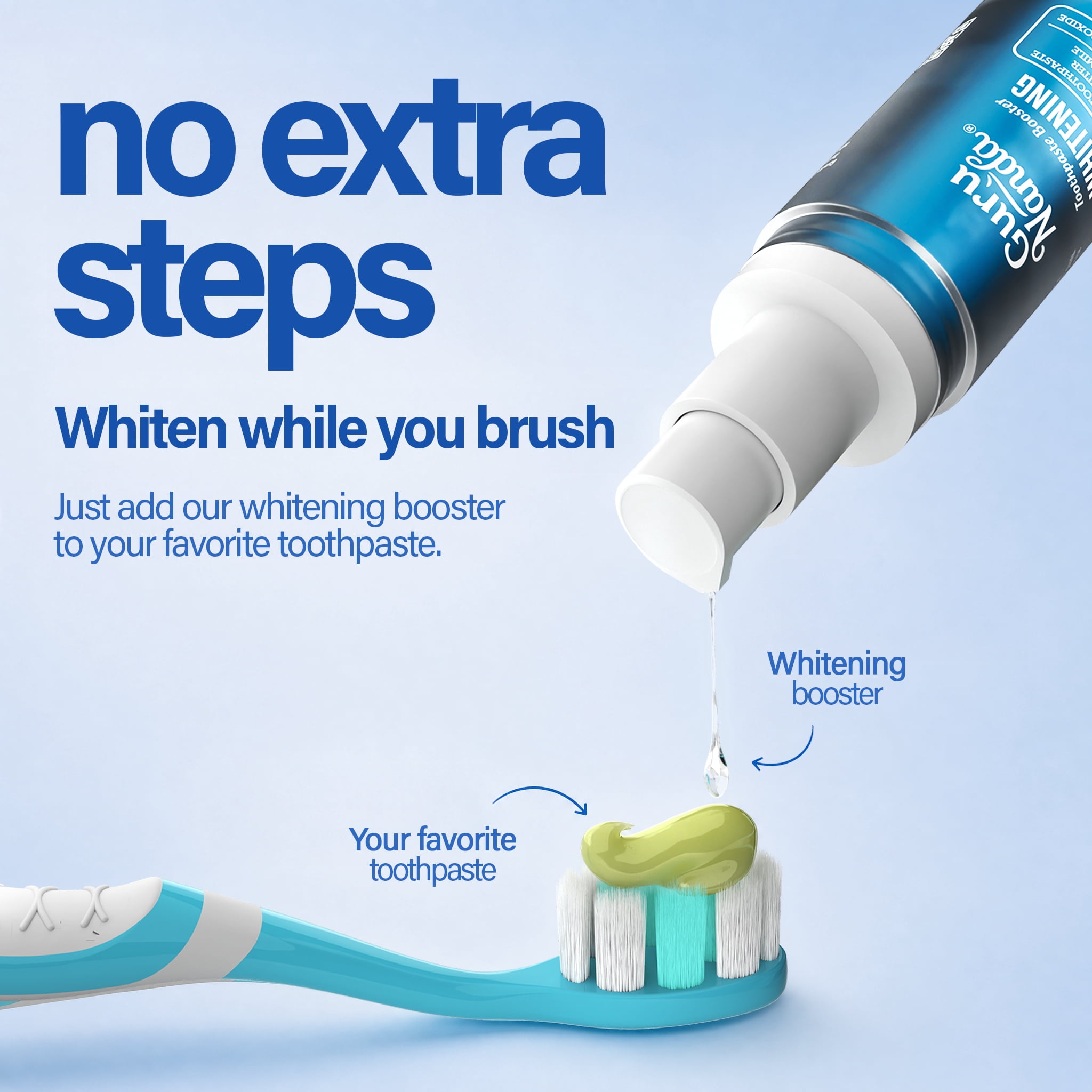 (2 pack) GuruNanda Whitening Toothpaste Booster Serum Enhancer, 1 fl oz