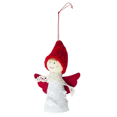 

Veki 4 Pack Angel Hanging Doll Christmas Tree Pendan Angel Doll Pendant Door Wall Decor House Decorations Holiday Party Garden Vintage Miniature Christmas Decorations