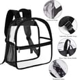 thumbnail image 2 of YIJIAL Clear Backpack Stadium Approved 12×12 inch, with Reinforced and Wider Shoulder Straps, Small Clear Bag for Schools, Concerts, Work,Black, 2 of 5