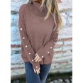 thumbnail image 6 of Women'S Oversized High Neck Chunky Pullover Cowl Neck Long Sleeve Winter Slouchy Loose Knit Sweaters Dark Brown XXXL, 6 of 8