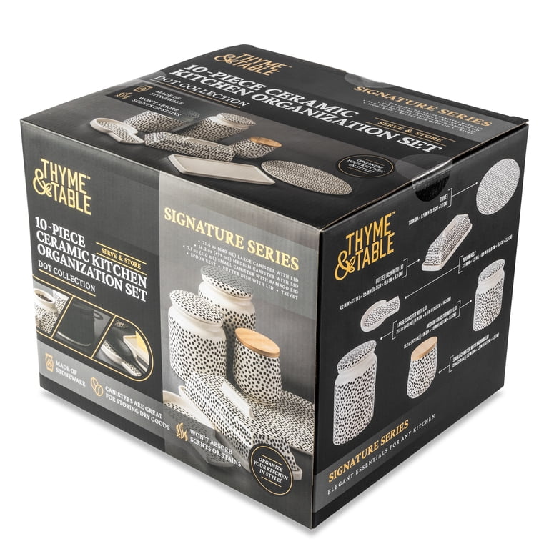 Thyme & Table 10 Piece Ceramic Kitchen Organization Canister Set