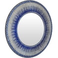 thumbnail image 5 of Decorative Wall Mirror Mosaic 24" Round Handcrafted Wall Art in Shades of Cobalt Blue and Indigo, White, Silver Glitter Colorful Glass Tile Décor for Home, 5 of 15