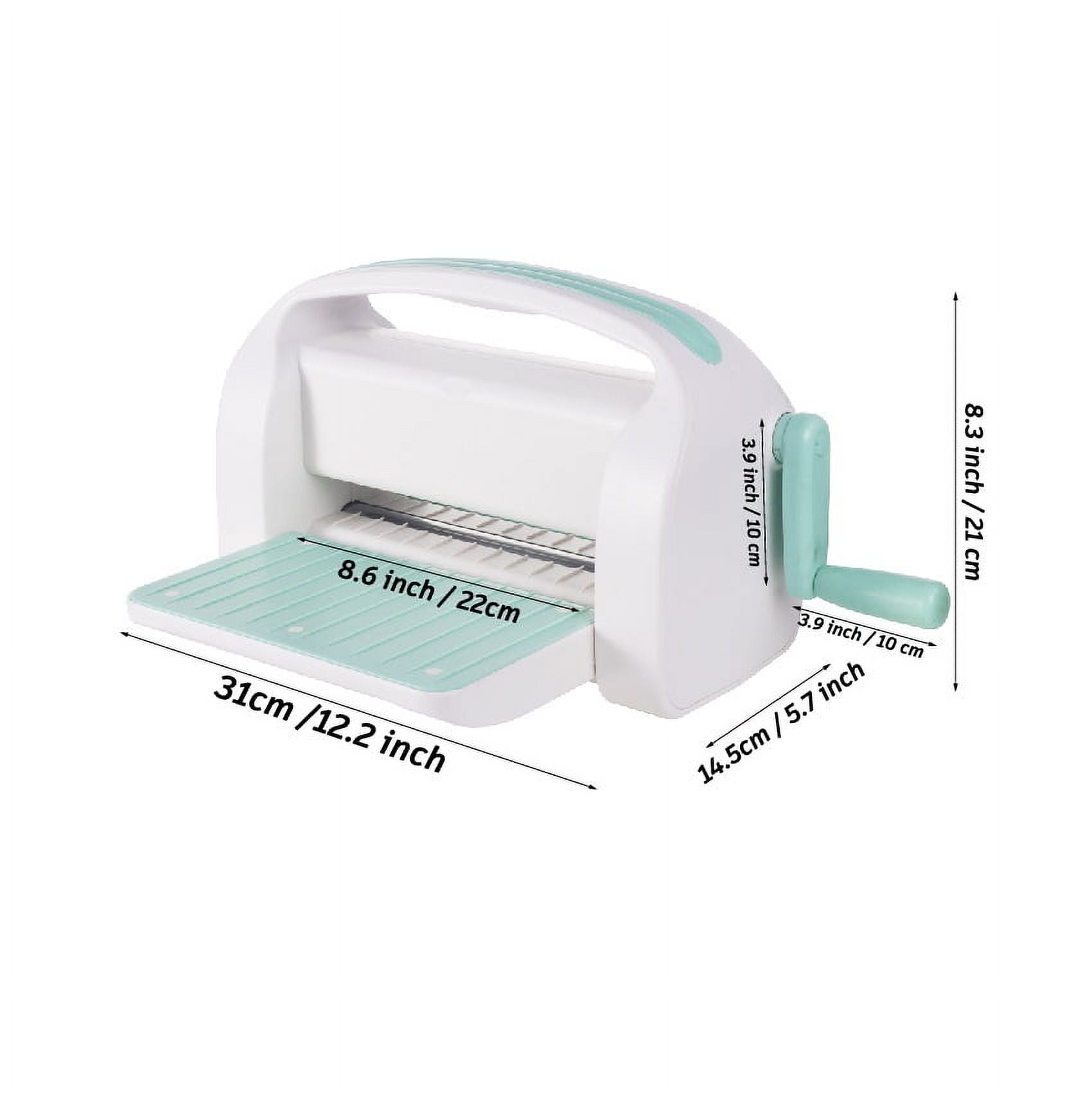 WRVCSS A4 Manual Die Cutting and Embossing Machine ,9inch openning,Perfect for Card Making,White&Teal