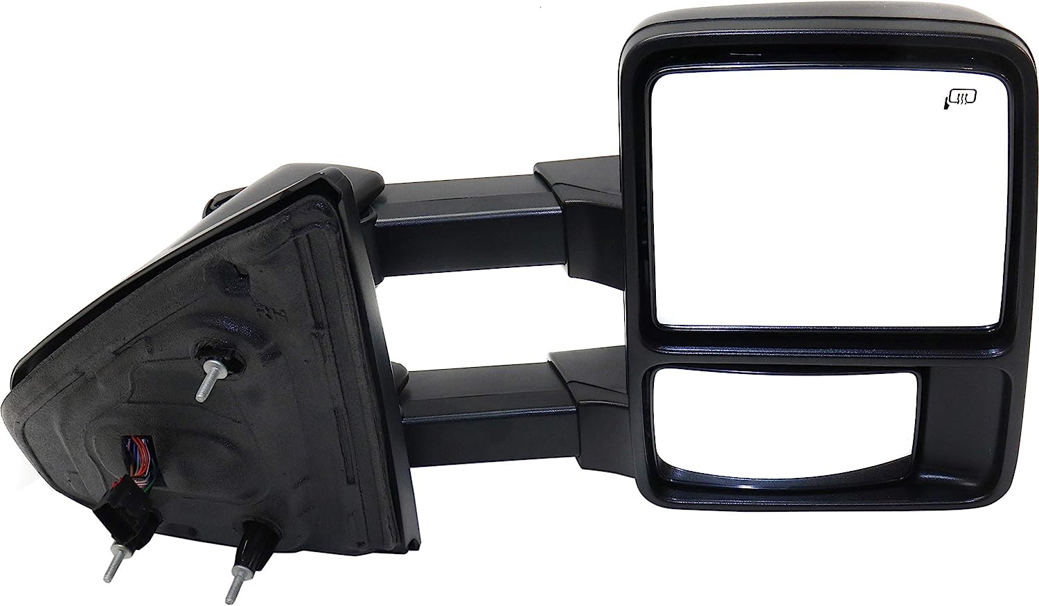 Towing Mirror Compatible With 2013-2014 Ford F-150 Right Passenger Side Heated In-housing Signal Light Textured Black Kool-Vue