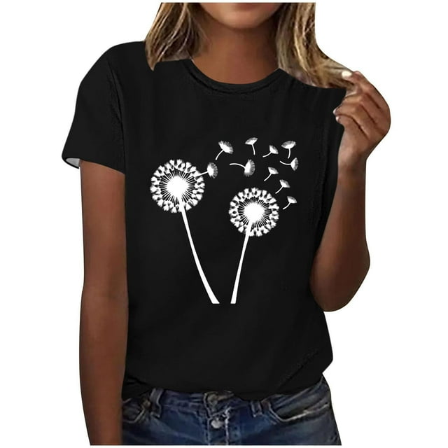Kaemgyyd T-Shirt Grande Taille pour Femmes, Mignon, à Imprimé Graphique, Col Rond, Doux, Léger, Manches Courtes