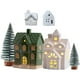 thumbnail image 3 of Casitas navideñas de cerámica con luces LED, figuras de árbol de Navidad brillantes, Rkxzt, 3 of 9