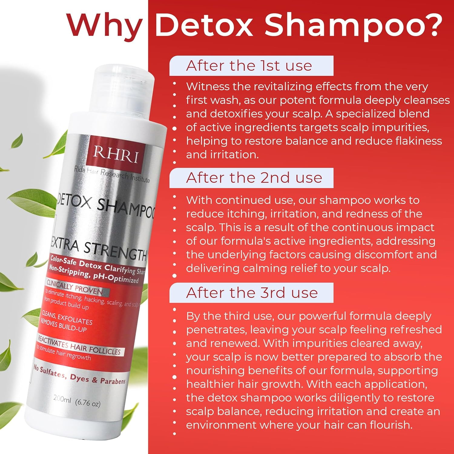 Detox Shampoo for Product Build-Up Removal with Clarifying Scalp Care, Helps Soothe Scalp Irritation – For All Hair Types