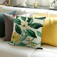 thumbnail image 3 of BANET Spring Pillow Covers, Olive Green Teal Yellow Flower Decorative Throw Pillows,Vintage Plant Floral Summer Seasonal Outdoor Decor Pillowcase Cushion Cover for Couch Sofa White, 3 of 5