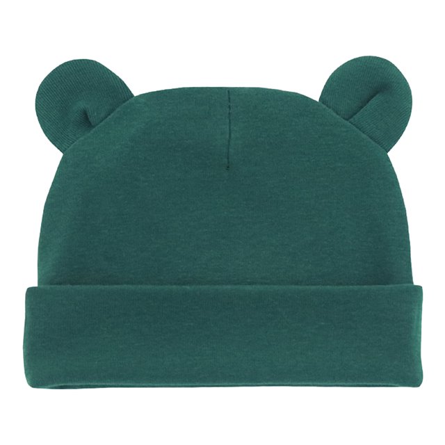 Jumpingount Sombrero de recién nacido con orejas sólido cálido multifuncional fotografía niñas niño sombreros niños pequeños gorras para primavera Sombreros Verde oscuro Jumpingount AP011427-15B